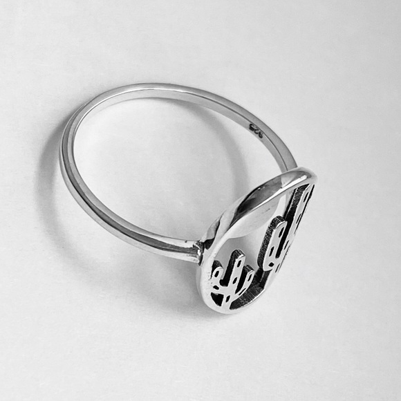 Sterling Silver Double Cactus Ring, Desert trees, Silver Rings, Tree of Life - Picture 12 of 12